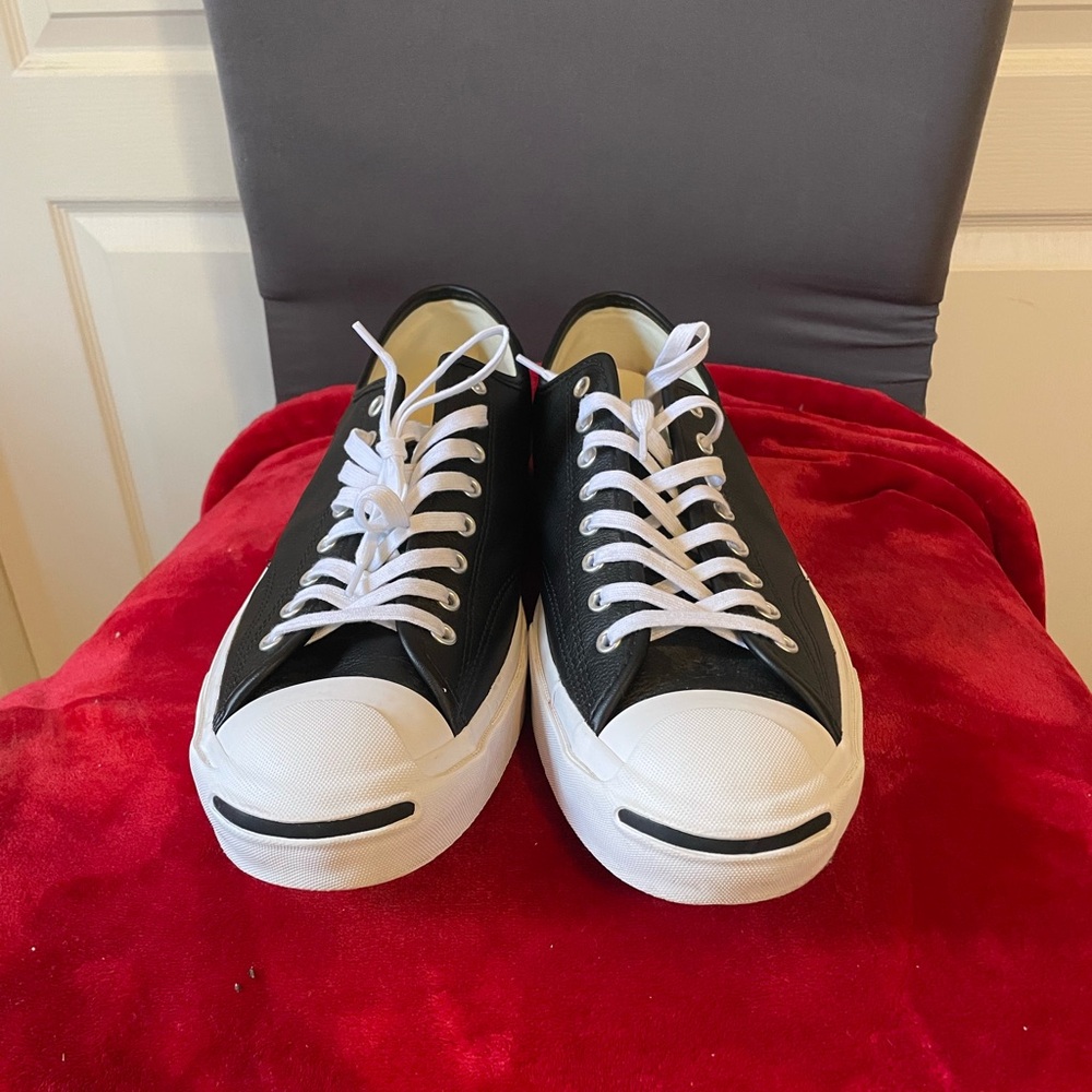 Converse Black and White Men's Leather, special edition Size 15 Mens Sneakers